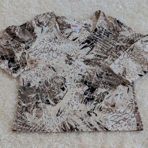 Ruby Rd.Animal Print V-Neck Sweater Med